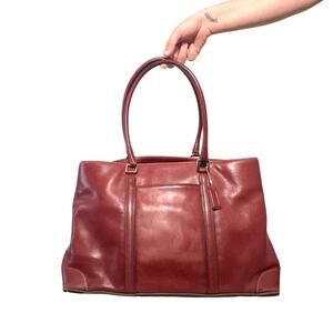 Vintage Coach Hampton Leather Tote Bag 7515 Red Cherry Great Condition Work Tote
